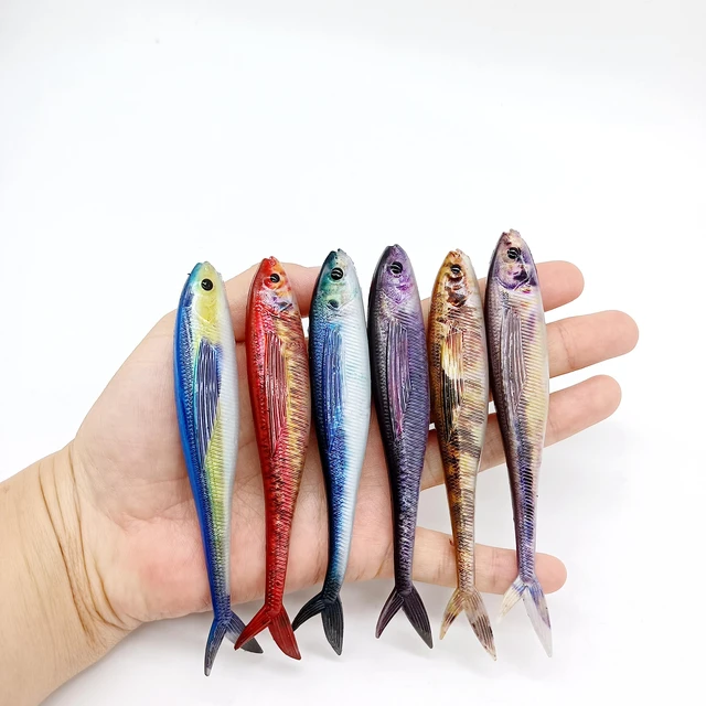 HOOFISH 6PCS/lot 3D Soft Fishing Lures 11g/120mm Trolling Seawater Bait  Scissor Tail Fish For Tuna Bass Sea Fishing Tackle - AliExpress