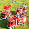 2.4G Remote Control Fire Truck Car Model Spray Water Ladder Simulation Rescue Engineering Vehicle Children Toy Boy Gift 3