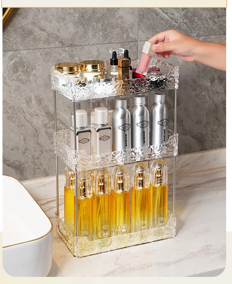 Description Picture 4 of itemBathroom Organizer Shelf Home Kitchen Acryl Storage Rack Large Capacity Skincare Cosmetic Liptick Shampoo Desktop Holder