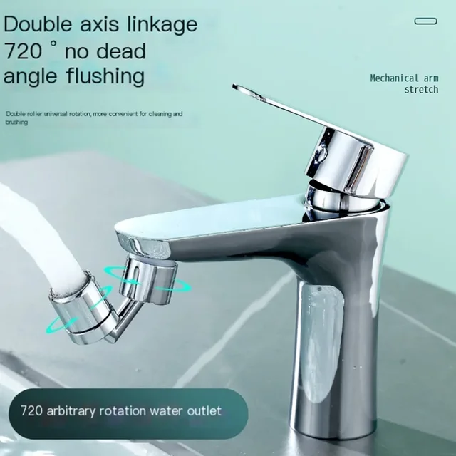720° Universal Rotation Faucet Splash Filter Faucet Spray Head Water Outlet Faucet Extender Bubbler Sprayer Bathroom Accessories 2