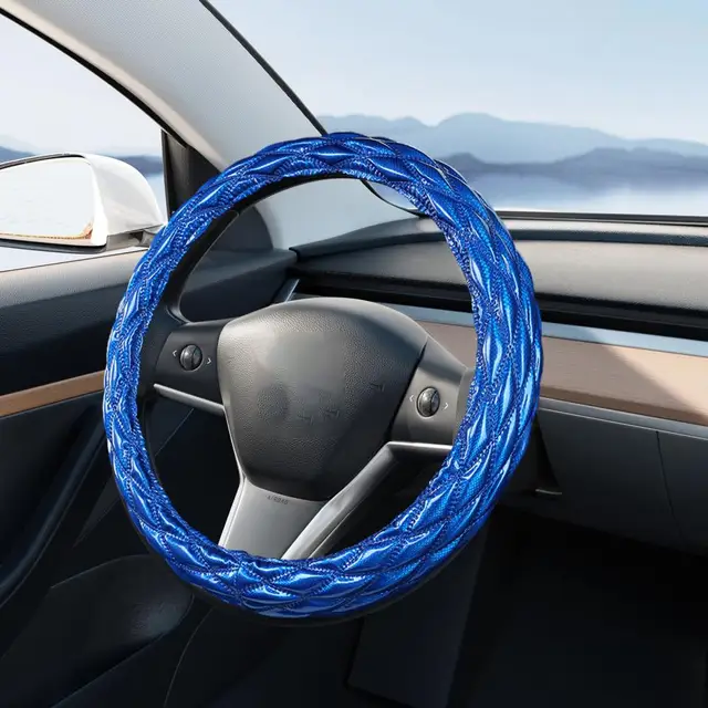 Coprivolante Auto Universale In Pelle | Elastico Antiscivolo 37-38cm | Protezione Per Caldo E Freddo - Foto 8