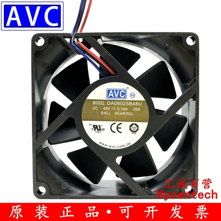 

3-проводной кулер для сервера AVC DA08025B48U 095 DC 48 В 0.14A 80x80x25 мм