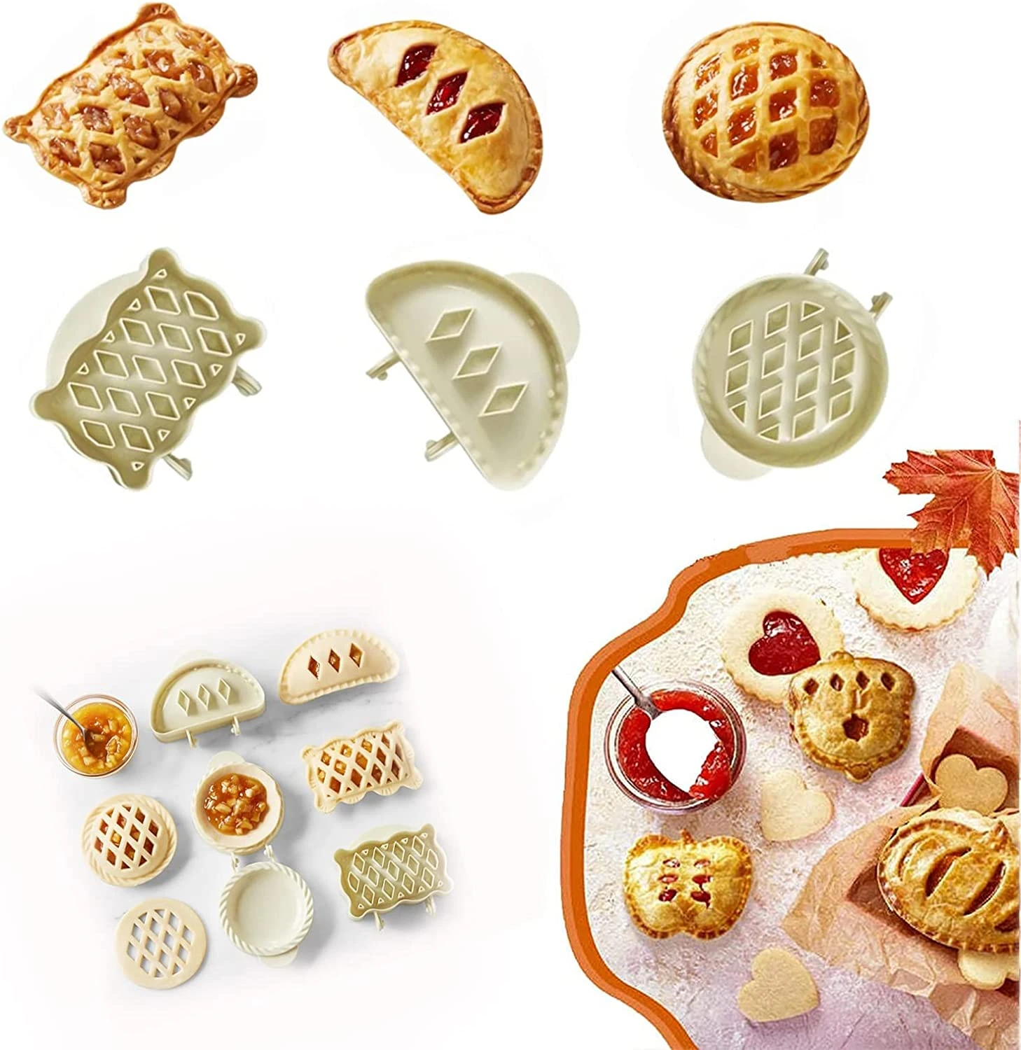 Classic Mini Hand Pie Molds Kit, Dough Press Pocket Pie Presser, Mini