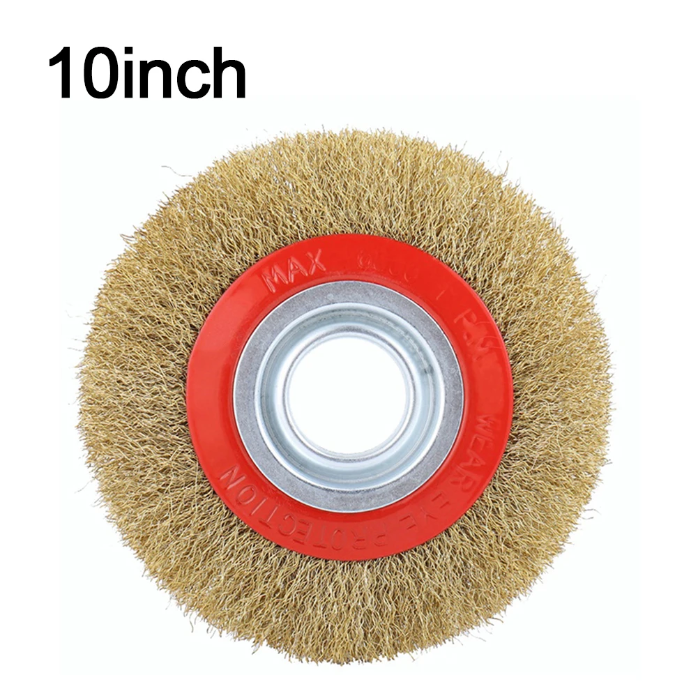 

1pcs 10inch 250mm Copper Steel Wire Brush Wheel Metal Rust Remove Cleaning Tools With M14 Angle Grinder Drill Adaptor