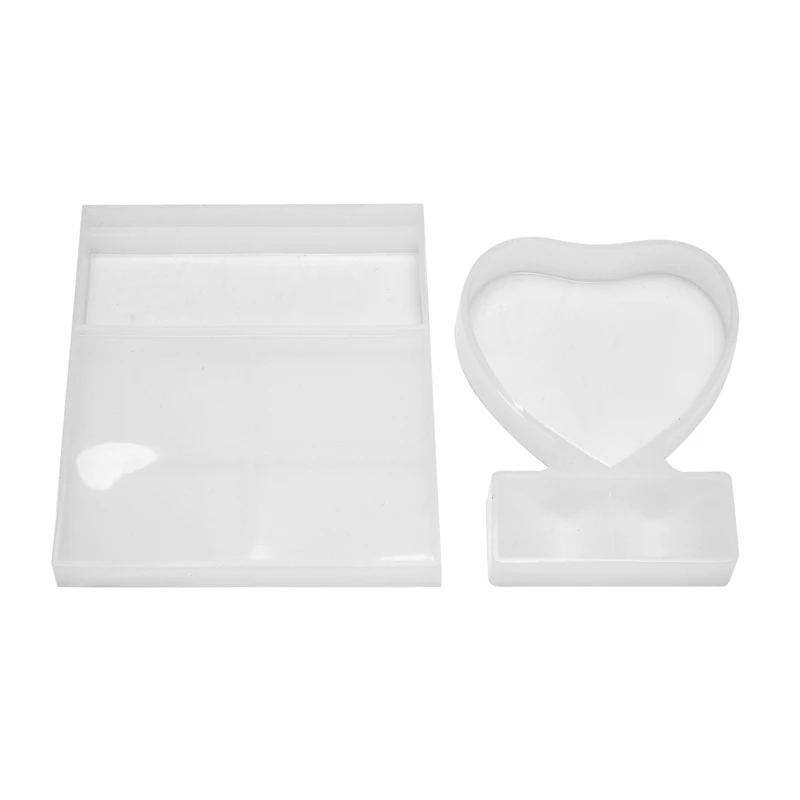 

2Pcs Resin Mold For Photo Frame,Rectangle & Heart Shape Silicone Epoxy Molds For Casting, Personalized Photo Frame Mold