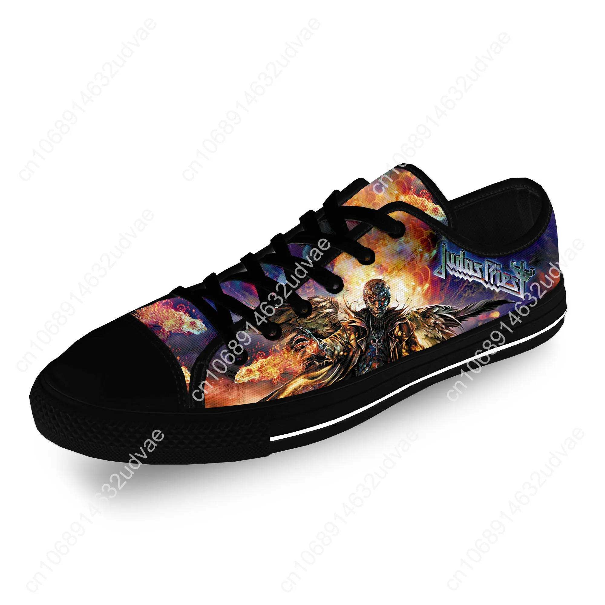 Judas Priest Rock Band Metal Casual Cloth 3D Print Low Top Canvas Fashion Shoes Men Women Lightweight Breathable Sneakers