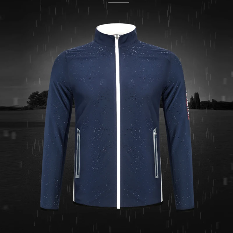 Pgm Men Fitness Golf Jacket Zip Cardigan Waterproof QuicK-Dry Outdoor Golf Top Gym Sports Long Sleeve Fit Coat Windbreaker
