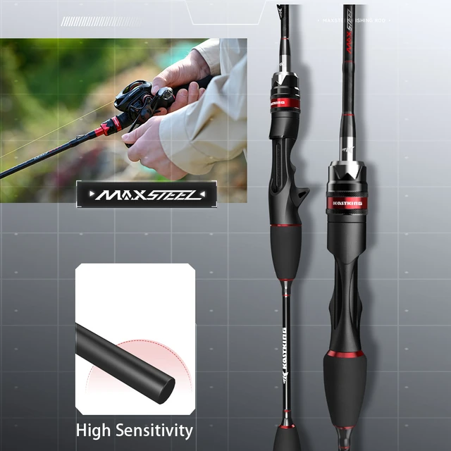 KastKing Max Steel Light Spinning Casting Fishing Rod with 24 Ton Carbon  Fiber SiC Rings 1.80m 1.98m 2.13m 2.4m Silver Red Gray - AliExpress