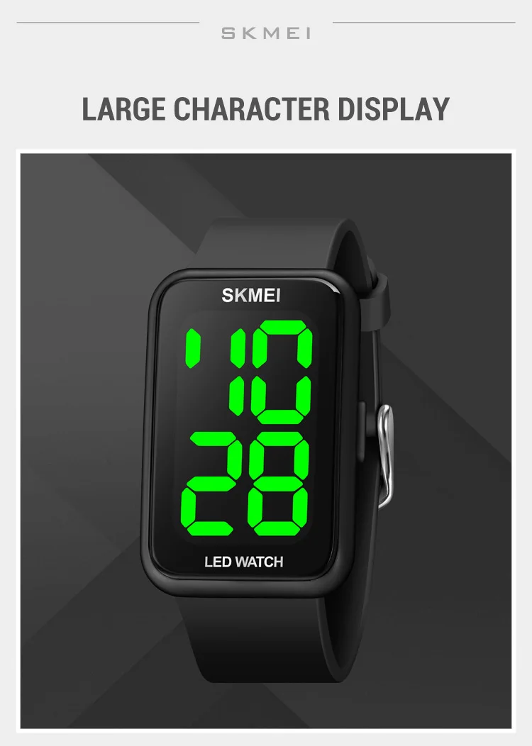 SKMEI Electronic LED Watch Fashion Touch Led Display Digital Watch Sport 50Bar Waterproof Wristwatch Time Date Men Clock