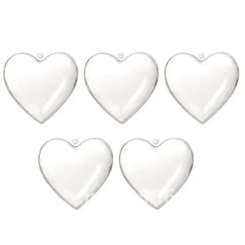 

5pcs Heart Shape Baubles Clear Plastic Craft Ball Transparent Clear Inflatable Christmas Ball For Christmas Decoration