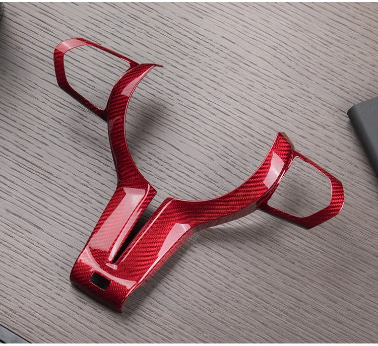 T-carbon Steering Wheel Cover Trims Carbon Fiber Decoration For BMW Car Interior Accessories