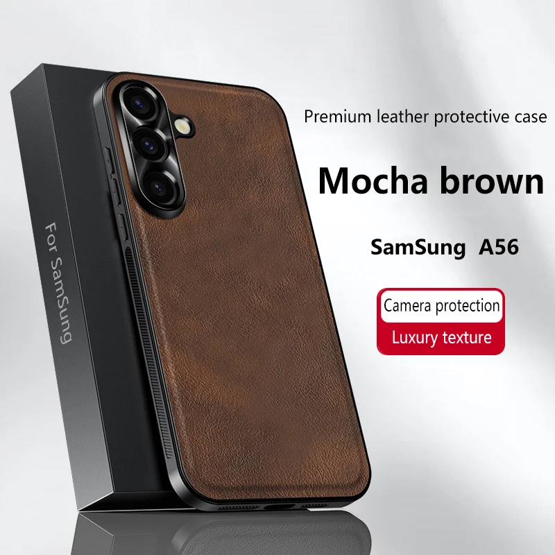 Luxury PU Leather Magsafe Case with Magnetic Ring Lens Protection and Shockproof Design