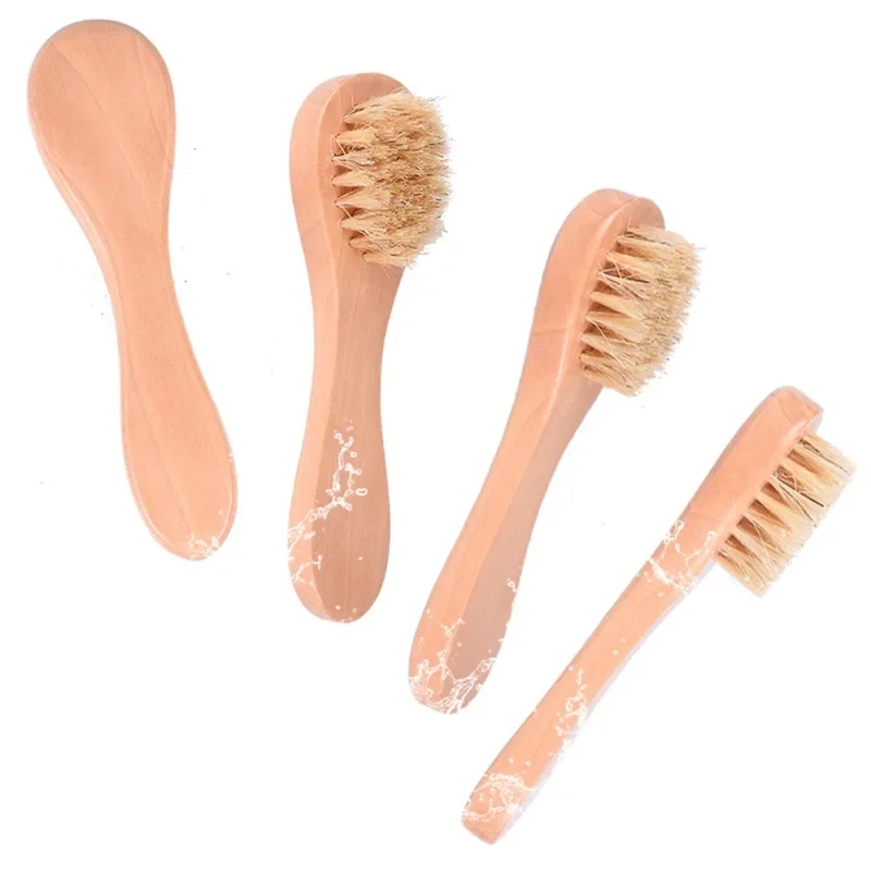 Cleansing Face Brush Wooden Animal Hair Facial Care Tool 1/3/5Pcs