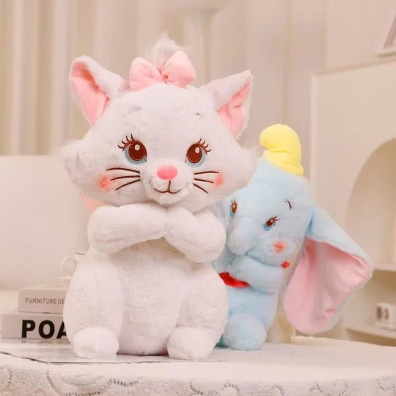 Disney Marie Cat Dumbo Plush Toys Aristocats White Cat Cute Things Plushies Kawaii Cartoon Figures Christmas Gift For Kids Girls