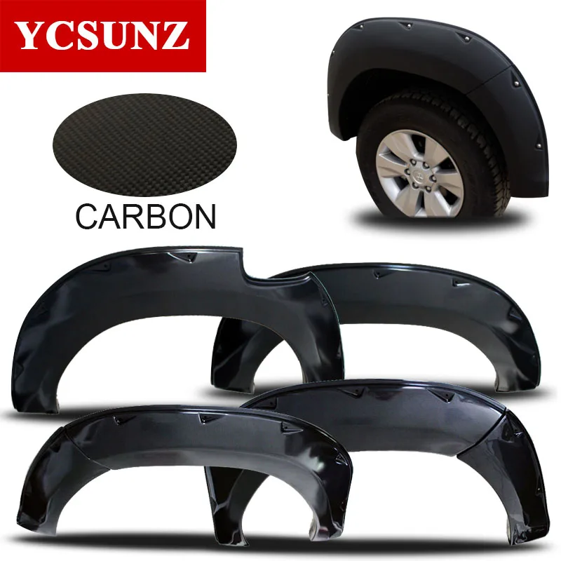 

Mudguards Carbon Fiber Wheel Arch With Nut Car Accessories Fender Flares For Toyota Hilux SR5 Revo 2016 2017 2018