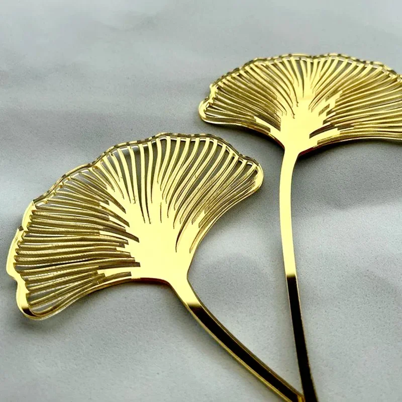

Acrylic Gold Ginkgo Leaves Cake Happy Birthday Cake Baking Accessories Party Supplies Cake Decorating Tool