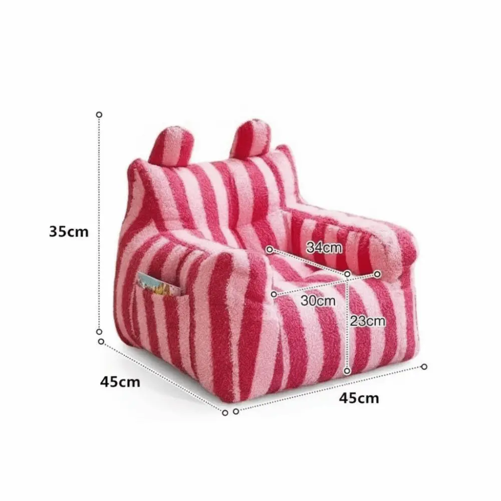 Divano Pigro in Tessuto Morbido con Contenitore, Design Basso a Terra, Poltrona Leggera, Comoda ed Ergonomica, Divano Orsetto per Bambini - immagine 6