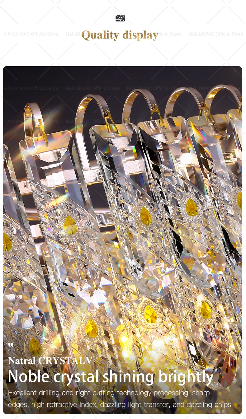 Description Picture 5 of itemLight Luxury Living Room Chandelier Crystal Restaurant Light Modern Simple High-End Atmosphere Hotel Lobby Crystal Main Light