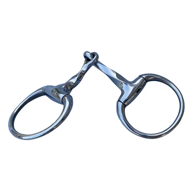 Stainless Steel Eggbutt Bit Twisted Jointed Mouth  Horse Bits Snaffle 5 Inches Mouthpiece