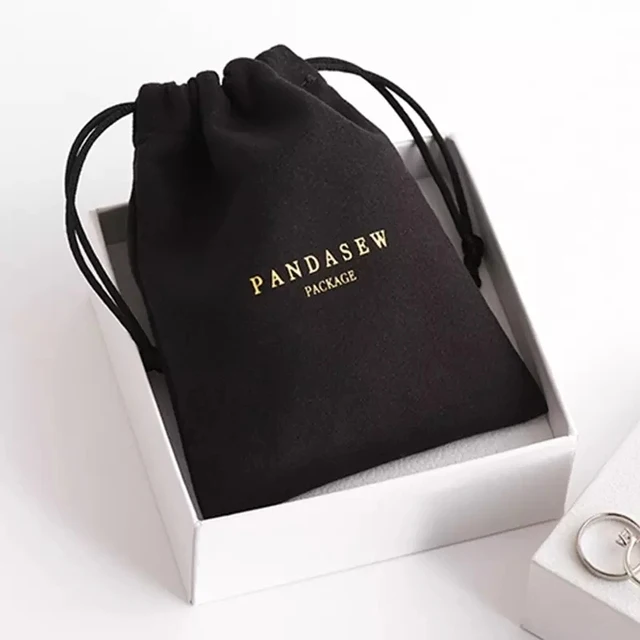 Personalized Logo Wedding Favor Drawstring Bags Jewelry Packaging chic pouches for rings necklace luxury flannel business bags