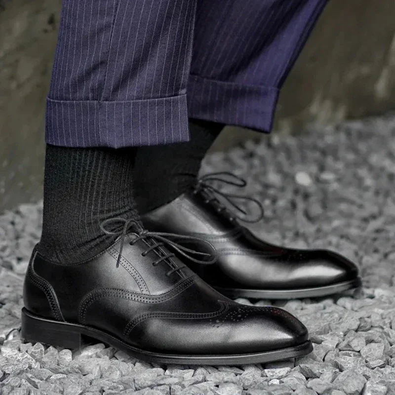 Luxury Boy Wedding Shoes Men Dress Leather Church Shoes Wine Red Burgundy Oxfords Social Gents Suit Casual Business Party