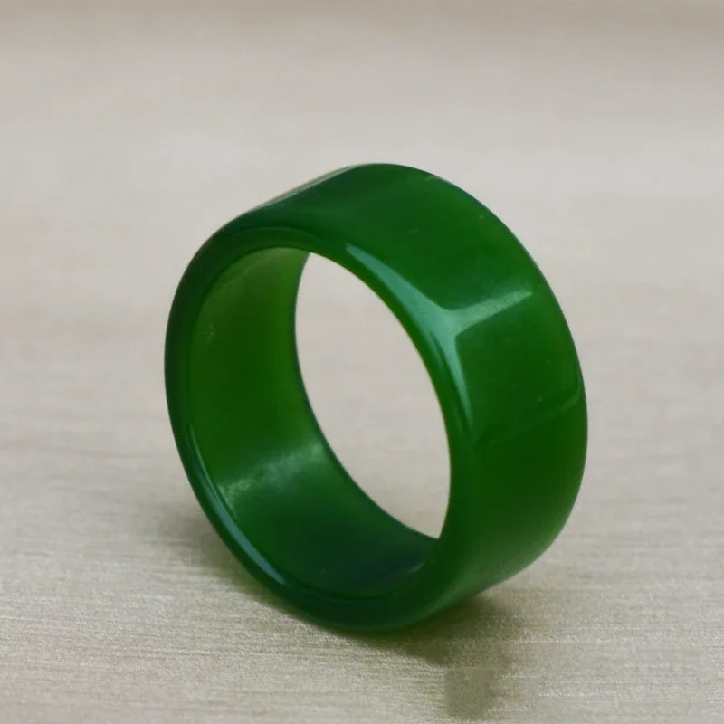Gemstone Ring Jade Ring Natural Chinese Green Hand-carved Jade Ring Fashion Boutique Jewelry for Men and Women Jasper Ring Gift
