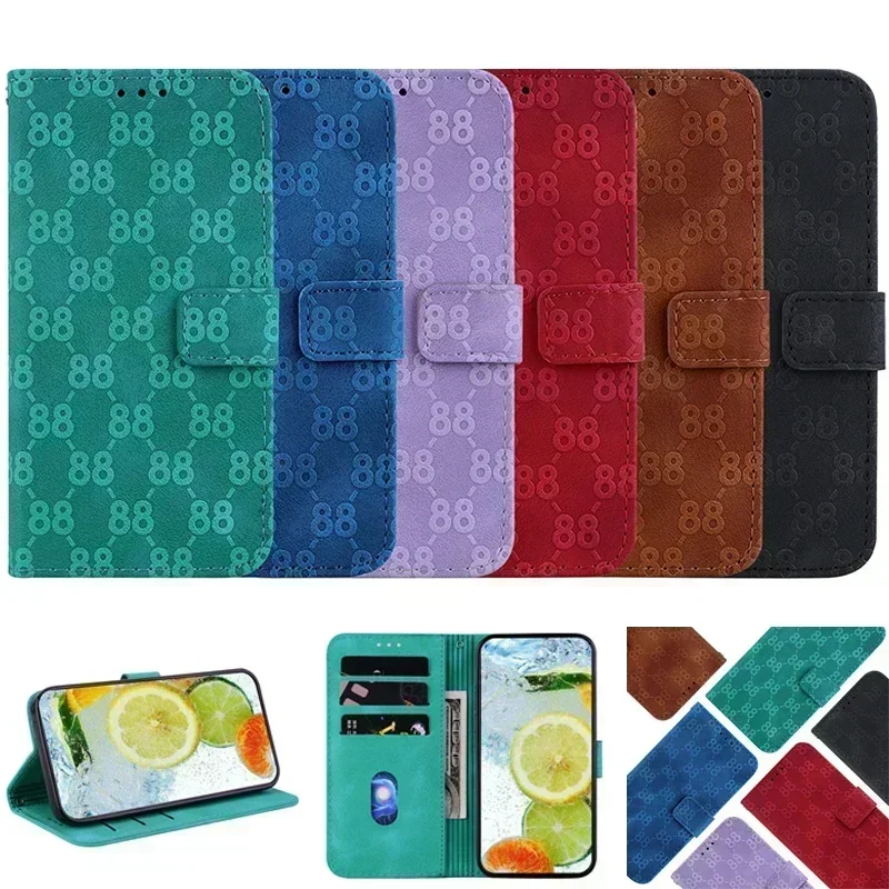 Elegant Leather Flip Wallet Case with Magnetic Closure and Anti-Fall Protection