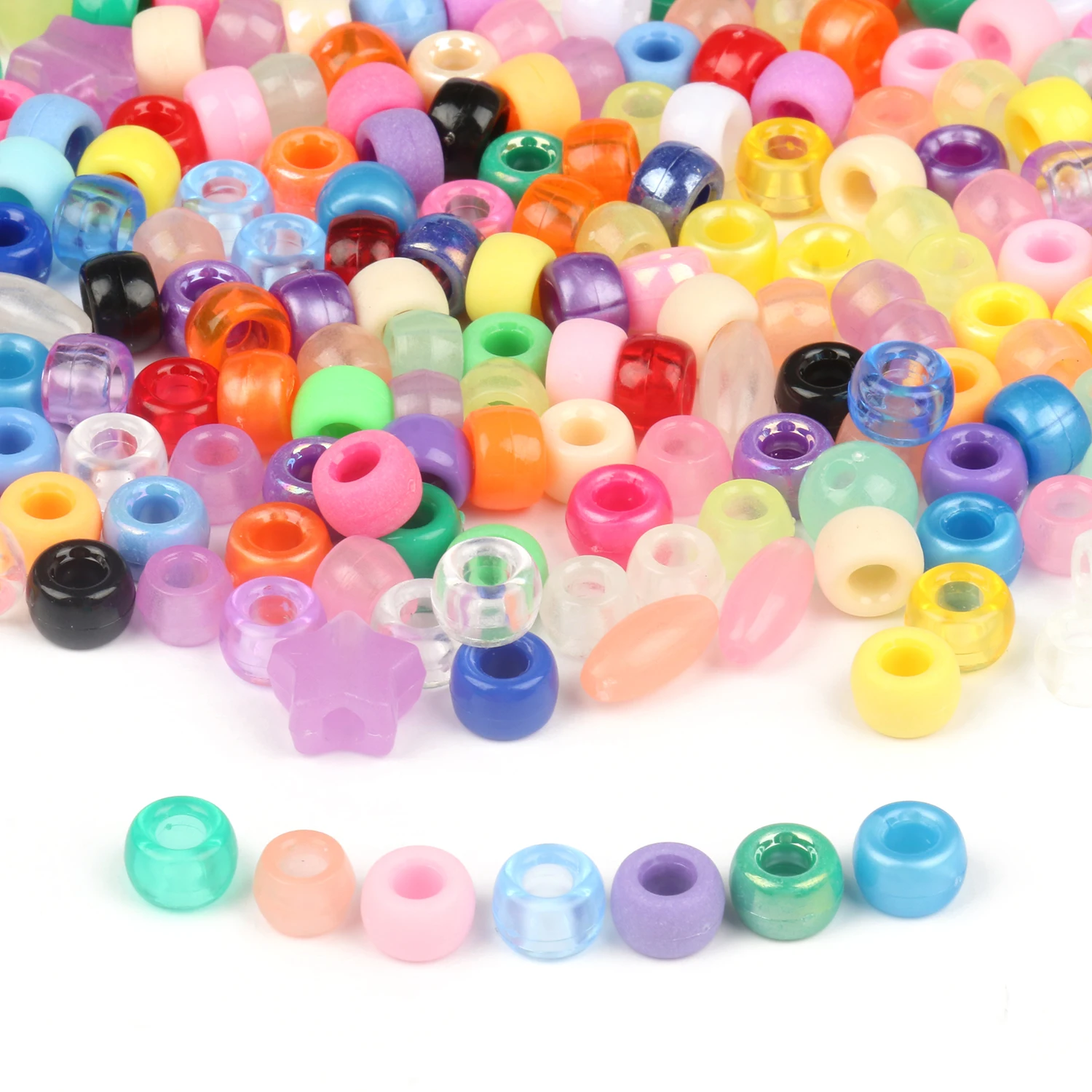 6*9mm 4*6mm Mix Acrylic Beads Big Hole Glow Matte Round Loose Spacer for Jewelry Making Diy Bracelet Necklace Accessories | Украшения и