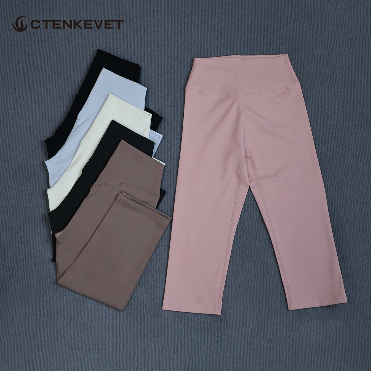 Ctenkevet 하이 웨이스트 여성용 3/4 요가 바지 여름 엉덩이 리프팅 카프리..