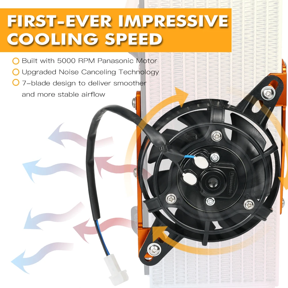 Motorcycle Cooling Fan 12V Electric Radiator Cooling Fan Thermal Cooler Bracket Set For KTM XCW EXC 300 EXC-F 450 350 Husqvarna TE300 GasGas EC300
