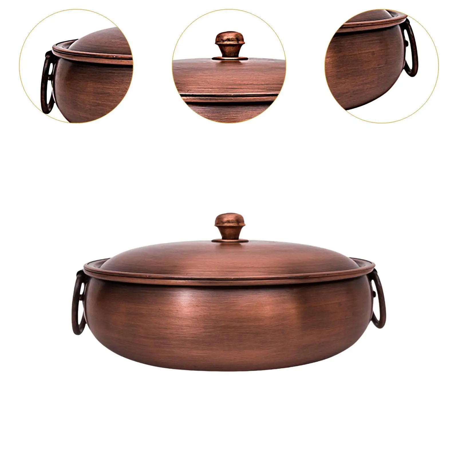 Copper Hot Pot Chafingdish with Lid Reinforced Easy to Store Sturdy Cooking Pot Soup Pot for Party Picnic Restaurant Domestic Copper Hot Pot Chafingdish with Lid Reinforced Easy to Store Sturdy Cooking Pot Soup Pot for Party Picnic Restaurant Domestic