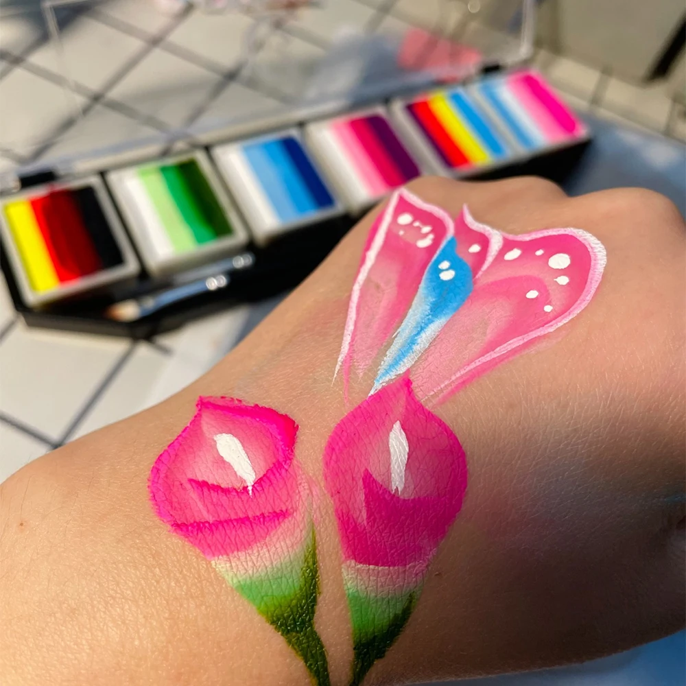 Professional Cosmetic Makeup Face Paint Palette 6-Color Split Face Body Paint Palette For Kids And Adult 4