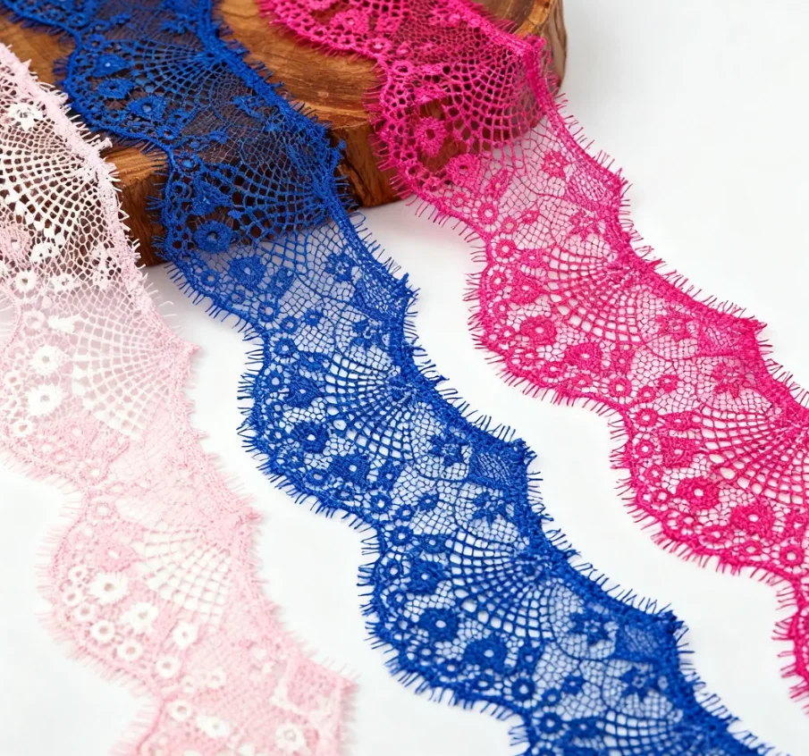 Vibrant Embroidered Lace Ribbon Fabric Trim for DIY Crafts - 42 Yards Total