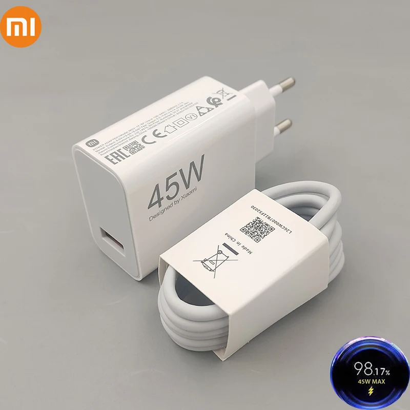 Original Xiaomi Mi 15 14 13 Ultra 12T 11 Pro Redmi Note 14 Pro+ Fast Charger 45W EU Turbo Charge Power Adapter Usb Type C Cable