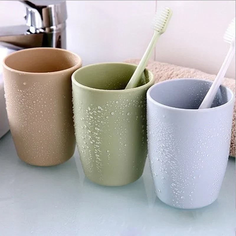 Simple and Fresh Couple Brushing Cup Thickened Round Mouthwash Cup Plastic Water Cup Wash Cup Brushing Tooth Cylinder
