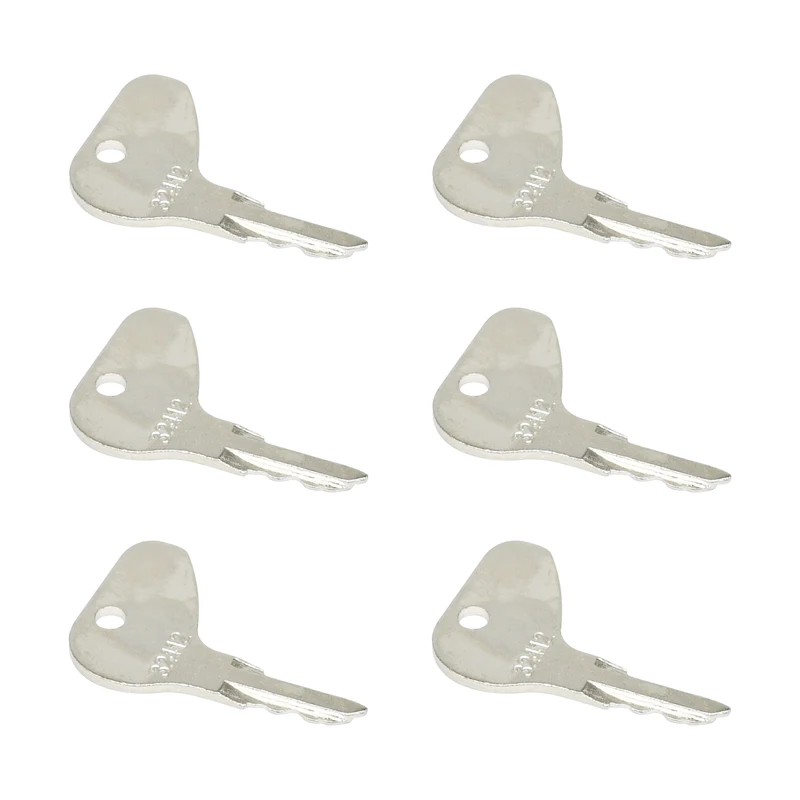 6Pcs Ignition Keys 32412 Compatible with Kubota Tractor L2350 L2500 L2600 L3000 L4310 L35 G4200 G5200