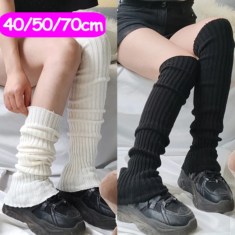 

Lolita Long Socks Women Knitted Warm Foot Cover Black White Arm Warmer Girls Autumn Winter Leg Warmers Crochet Socks Boot Cuffs