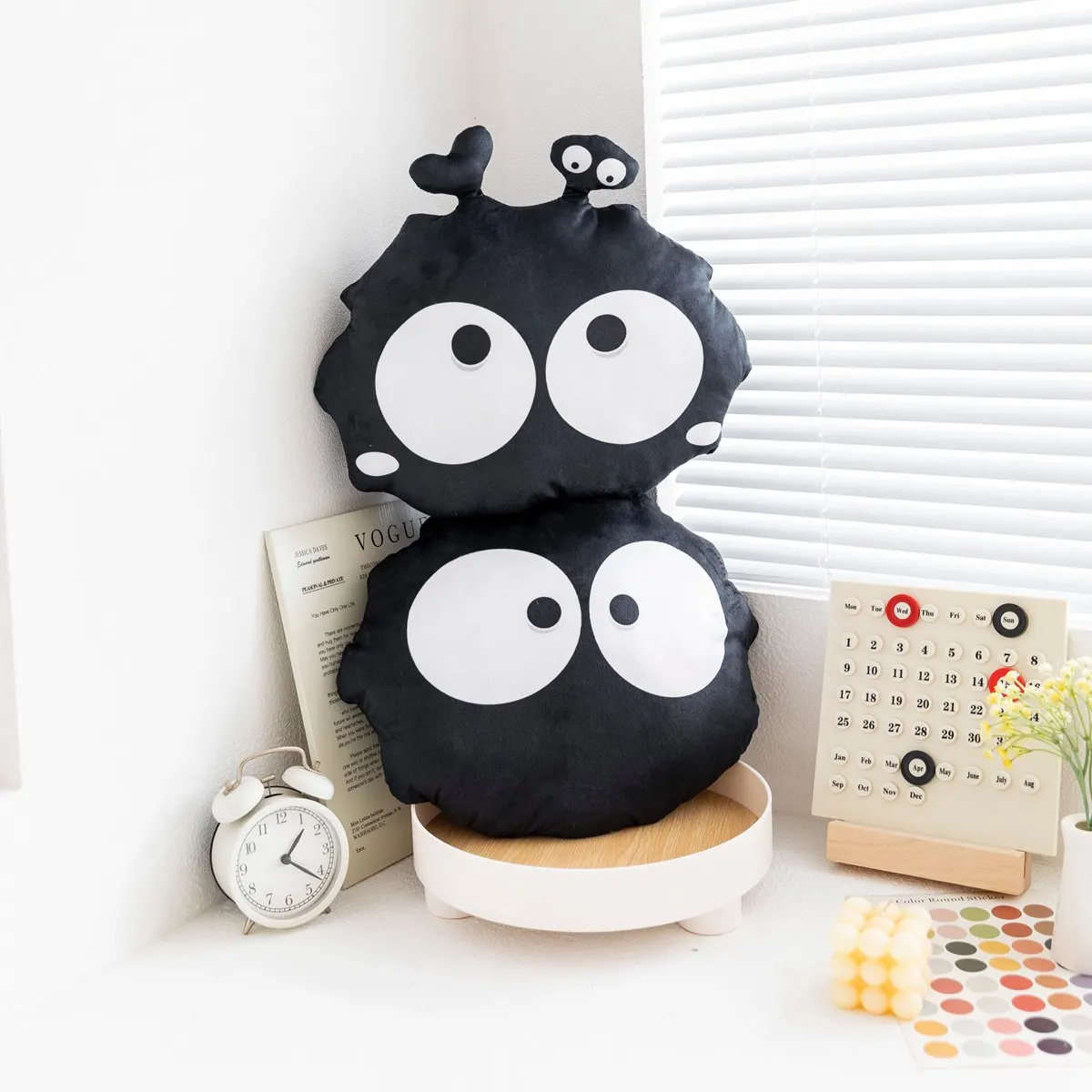 Cute Black Monster Plush Toys Kawaii Ghost Pillow Cushion Stuffed Doll for Children Sleep Hug Pillow Birthday Gift 3