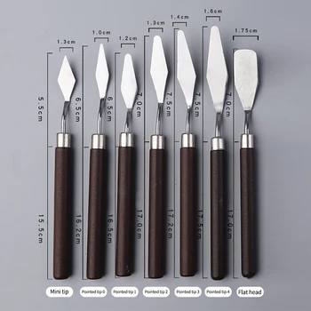 7Pcs Wooden Handle Palette Knife Set 1