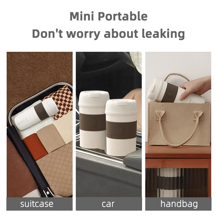 350ml Portable Electric Kettle Travel Teapot 3 Temperature Adjustment Pot 304 Stainless Steel Thermal Pot Boiling Water Cup 220V 5