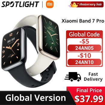 [עולם בכורה] גלובלי גרסת Xiaomi להקת 7 פרו 1.64 ''AMOLED מעוקל מסך GPS דם חמצן 12Day סוללה חכם להקת 7 פרו 1