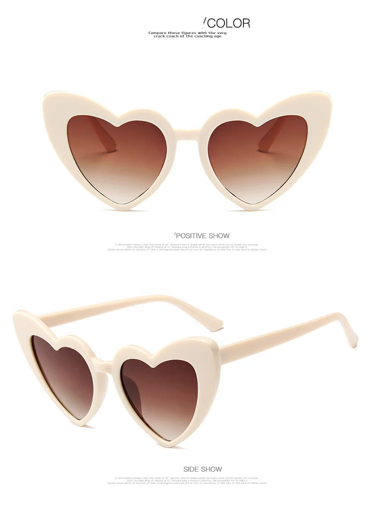 Sunglasses Fashion Versatile Shopping Peach Heart Love Sunglasses Metal Hinge Large Frame Personalized Glasses_voghion.com