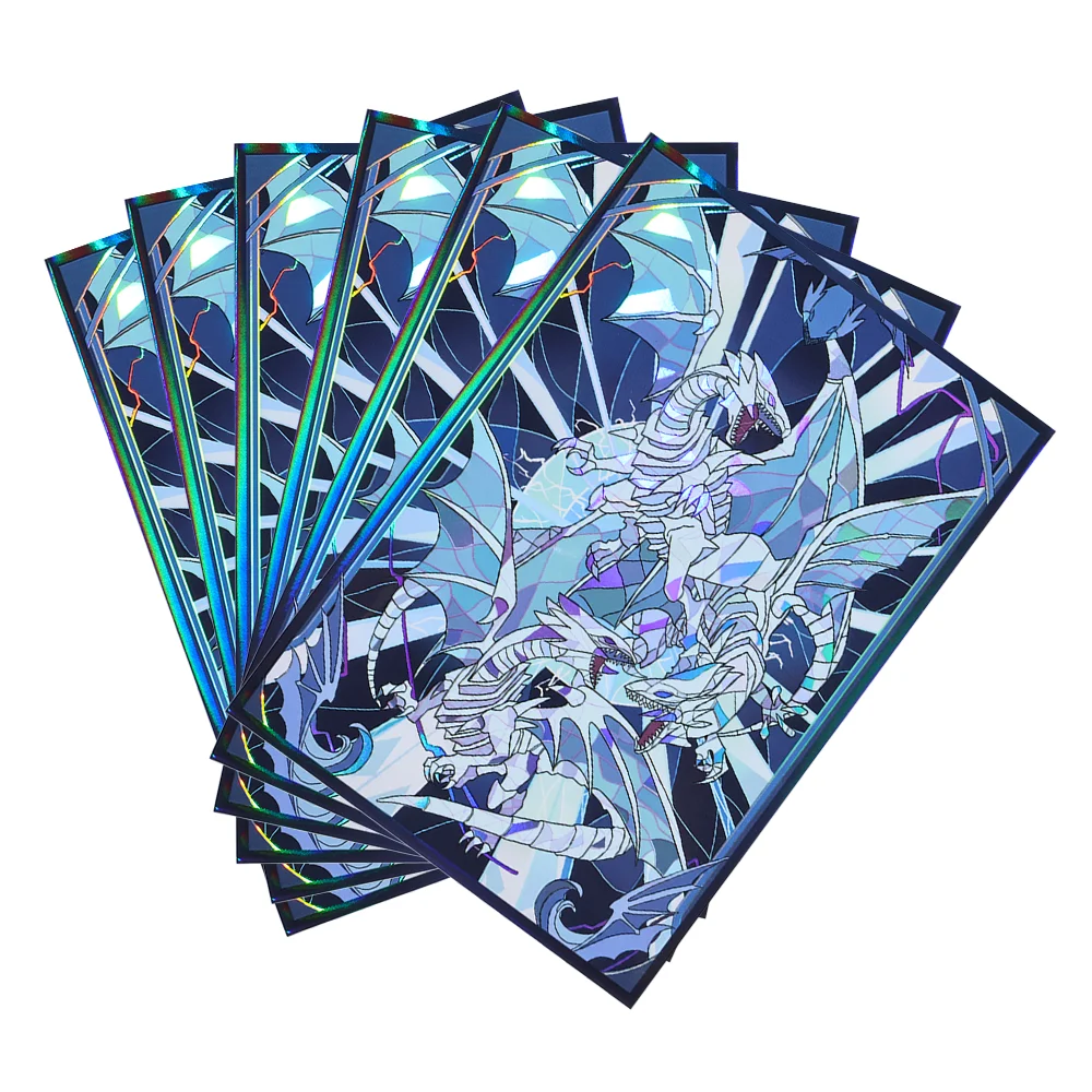 Anime Card Sleeves 50-100pcs 63x90mm Blue eyed White Dragon Board Game Card Protector For YGO