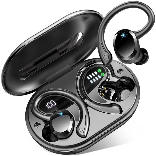 Auricolari wireless, auricolari Bluetooth 5.3 bassi stereo, microfono in-ear con cancellazione del rumore, auricolari sportivi impermeabili IP7, riproduzione 40 ore. 1