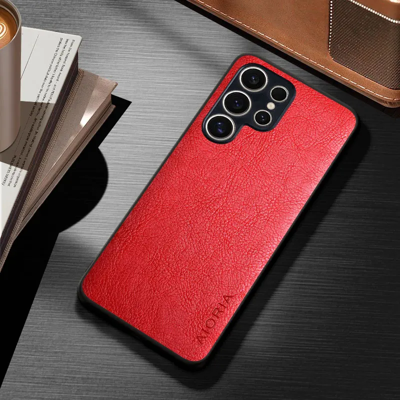 Vintage Leather Solid Color Phone Case Cover