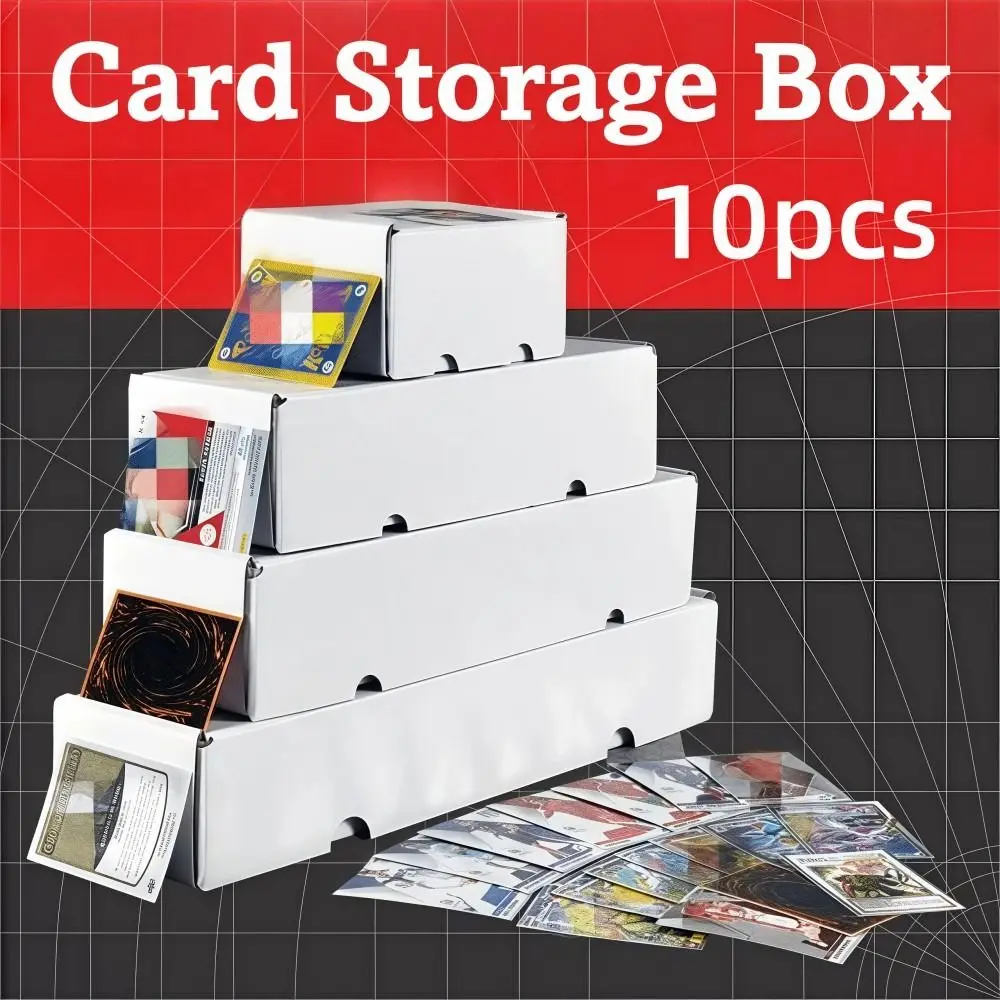 10PCS Large Capacity Trading Card Storage Box White Cardboard Sports ...