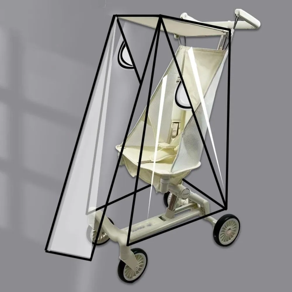 Transparent Baby Umbrella Stroller Rainproof Cover Waterproof Windproof Pocket Stroller Rain Cover Protective Shield Travel
