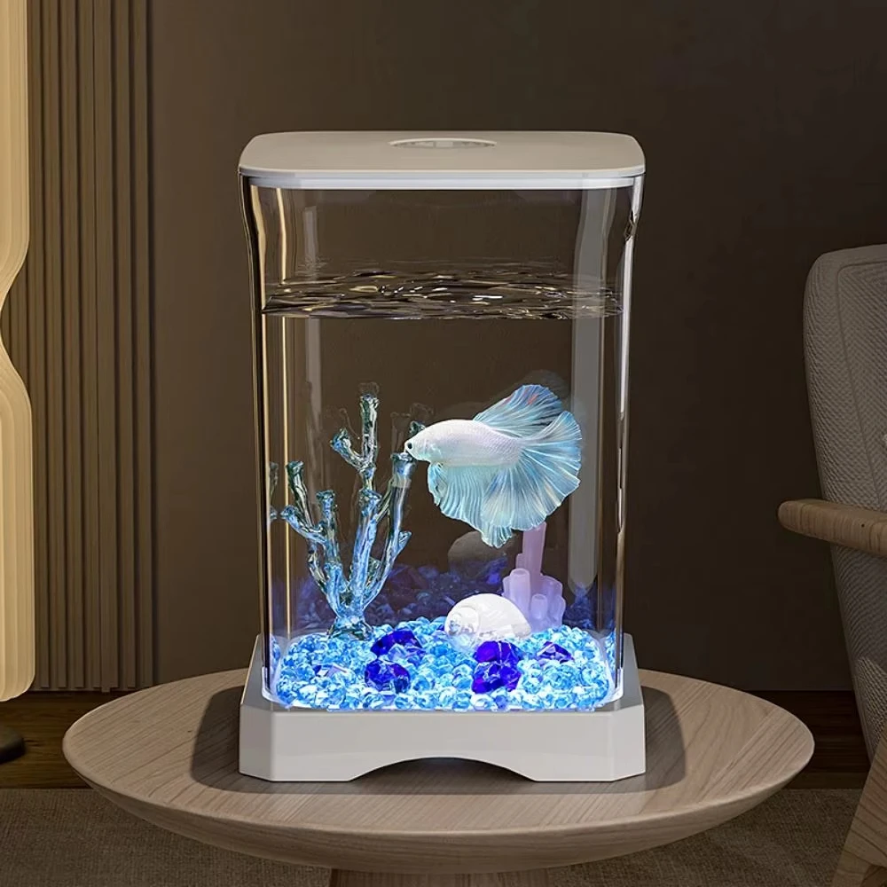 Fish Aquarium 4K High-definition Desktop Acrylic Detachable Transparency Small Multipurpose Amphibian Feeding Box
