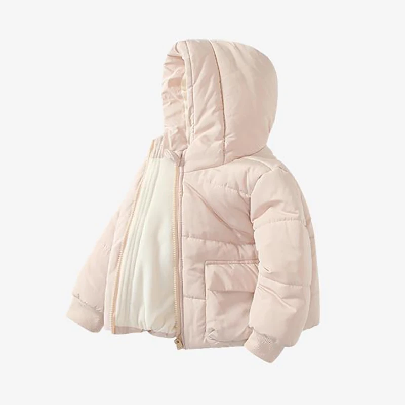 Newborn Girls Clothes Hooded Coats Winter Warm Kid Jacket Solid Cute New Fashion Children Outwears Pink Sweet Soft Clothing