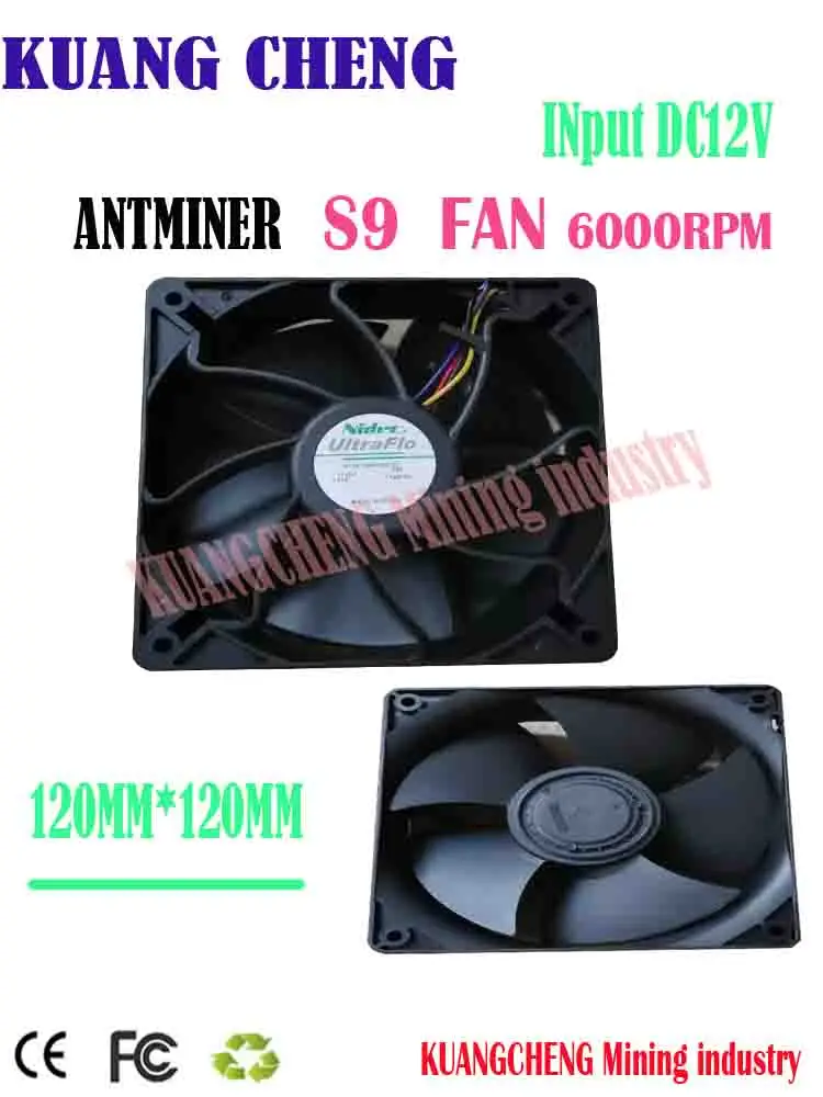 Btc Antminer S9 Miner Ventola Originale Autentica 12Cm 6000Rpm Ventola Di Raffreddamento Per Innosilicon A9 A8 S9K S19 T17 Kd3 L7 D9